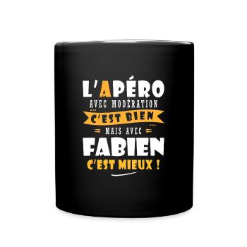 Fabien cadeau Humour personnalisé cadeau fabien - Mug uni - noir - Devant