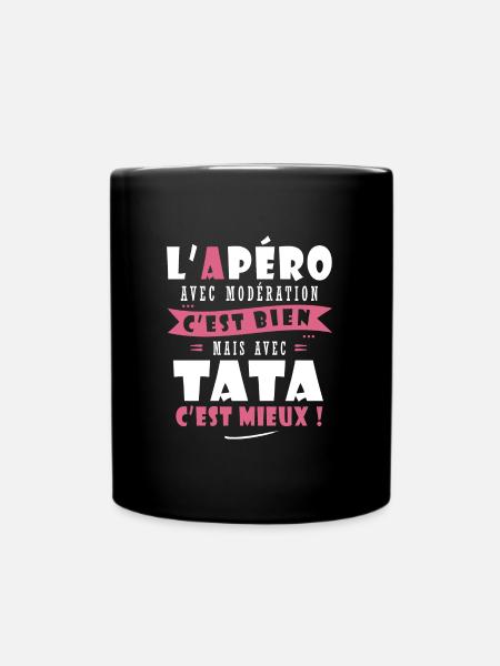 Tata Cadeau tati Humour cadeau tante - Mug uni - noir