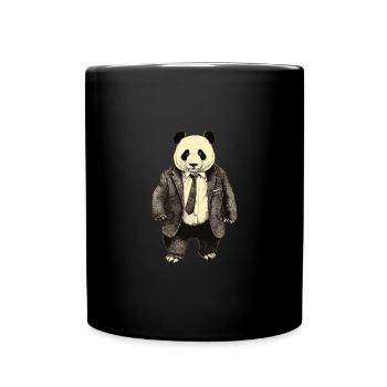 Executive Panda – Elegance Meets Endangerment - Full Colour Mug - black - Front