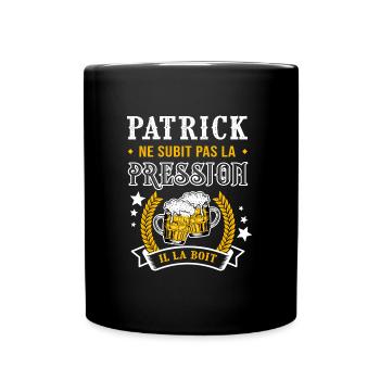 Patrick et bière patrick cadeau patrick fête - Mug uni - noir - Devant