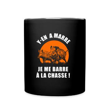 je me barre à la chasse drôle marrant chasseur - Mug uni - noir - Devant