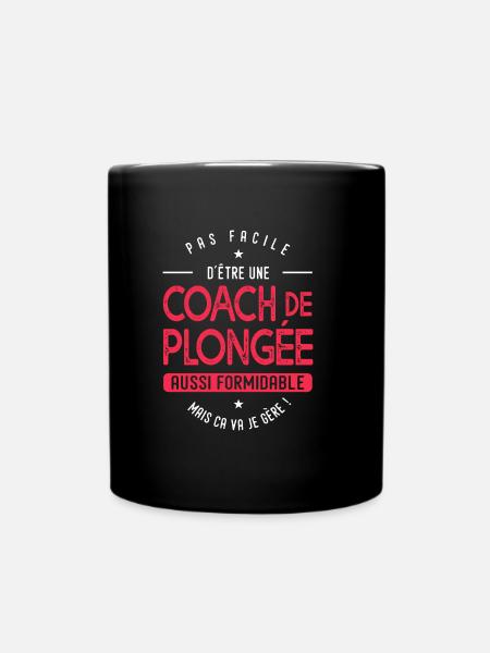 coach Plongée formidable cadeau femme plongée - Mug uni - noir