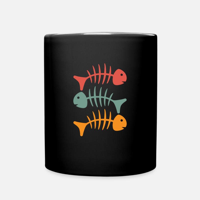 Chevrons, superbe conception de canne à pêche - Mug uni - noir
