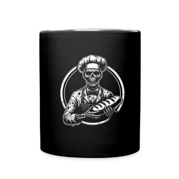 Ich backe für Dich gruseliger Bäckerzombie - Tasse einfarbig - Schwarz - Vorne