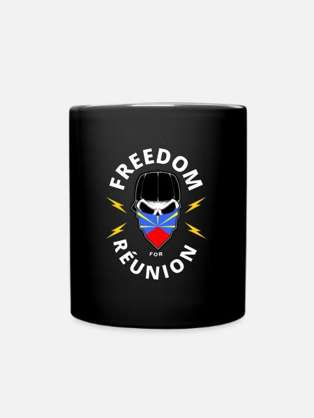 Freedom for Reunion Island - Full Colour Mug - black