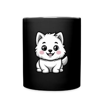 Chien Samoyède Mignon - Mug uni - noir - Devant