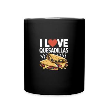 I Love Quesadillas Illustration with Melty Cheese - Full Colour Mug - black - Front
