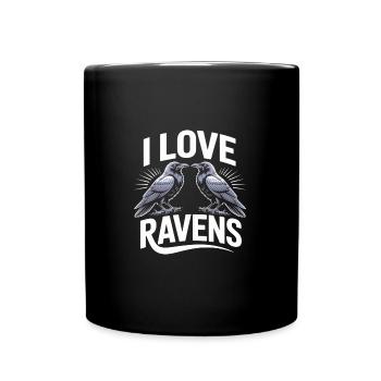 I Love Ravens: Majestic Bird Lovers Unite with - Full Colour Mug - black - Front