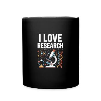 I Love Research Science Enthusiast Design - Full Colour Mug - black - Front