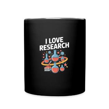 I Love Research Science Enthusiast Chemistry - Full Colour Mug - black - Front