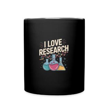 I Love Research Science Enthusiast Chemistry - Full Colour Mug - black - Front