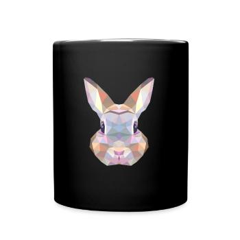Lapin Polygone - Mug uni - noir - Devant