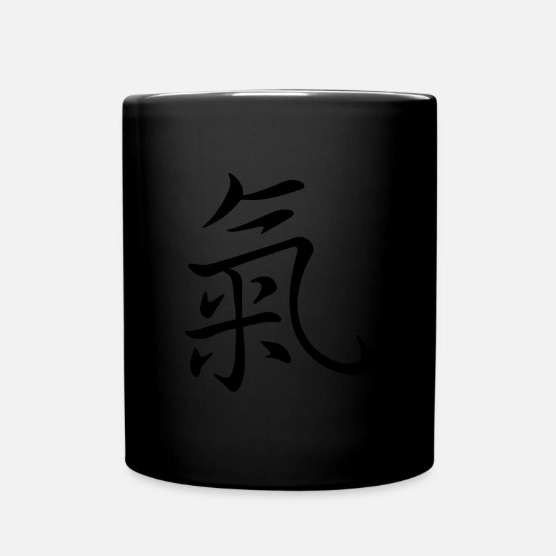 Lebensenergie - Chinesisches Schriftzeichen, Kanj - Tasse einfarbig - Schwarz
