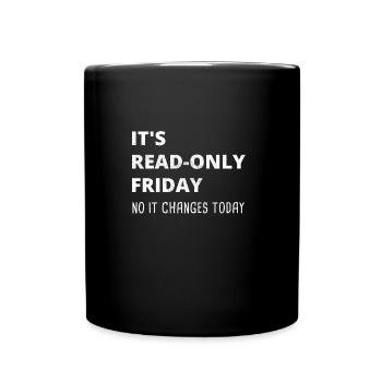 Read-Only Friday IT Administrator Admin Gift - Full Colour Mug - black - Front