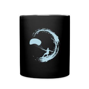 Kite Surfen - Tasse einfarbig - Schwarz - Vorne