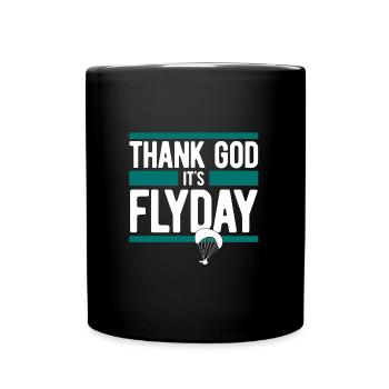 Paragliding, Paragliding - Thank God It's Flyday - Full Colour Mug - black - Front