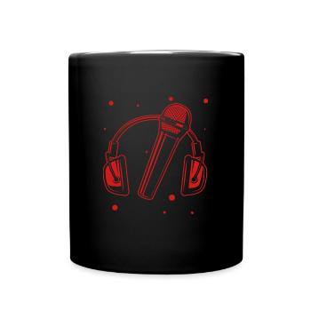 Music - music - Sound - Headphones - Mircrofon - Full Colour Mug - black - Front