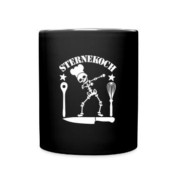 Lustiger Sternekoch - Tasse einfarbig - Schwarz - Vorne
