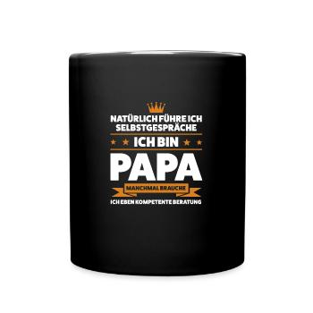 Papa Kinder Eltern Geschenk - Tasse einfarbig - Schwarz - Vorne