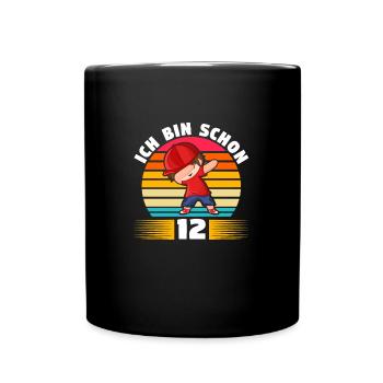12.Geburtstag 12 Jahre Geschenk - Tasse einfarbig - Schwarz - Vorne