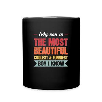 Vatertag Papa Sohn Papa Sohn Geschenk - Tasse einfarbig - Schwarz - Vorne