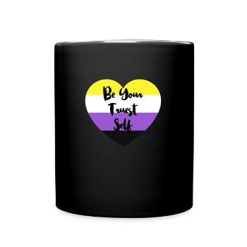Non-binary non-binary flag LGBTQ gift - Full Colour Mug - black - Front
