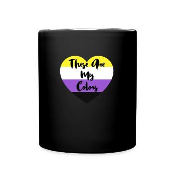 Non-binary non-binary flag LGBTQ gift - Full Colour Mug - black - Front