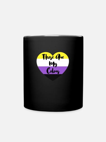 Non-binary non-binary flag LGBTQ gift - Full Colour Mug - black