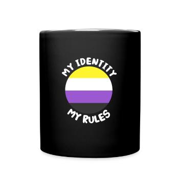 Non-binary non-binary flag LGBTQ gift - Full Colour Mug - black - Front