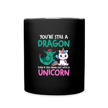 Licorne et Dragon Licorne Dragon Cadeau - Mug uni - noir - Devant