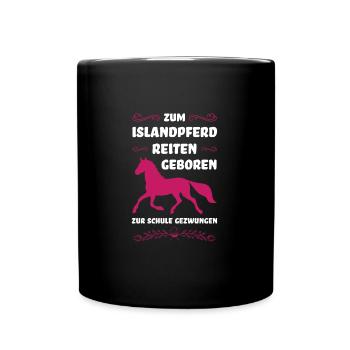 Isländer Pferd Reiter Geschenk - Tasse einfarbig - Schwarz - Vorne