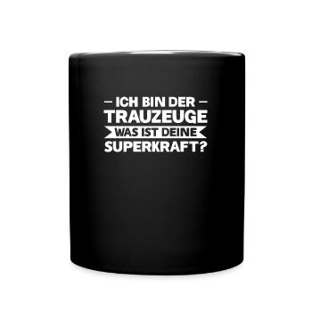 Trauzeuge Hochzeit Trauzeugen Geschenk - Tasse einfarbig - Schwarz - Vorne