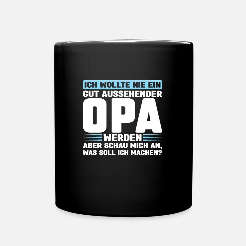 Opa Familie Großeltern Geschenk - Tasse einfarbig - Schwarz