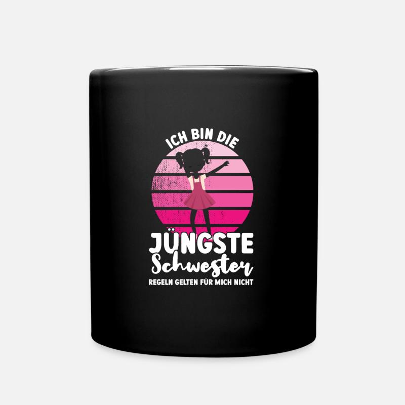 Jüngste Schwester Dabbing Geschwister Geschenk - Tasse einfarbig - Schwarz