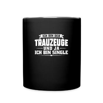 Trauzeuge Hochzeit Trauzeugen Geschenk - Tasse einfarbig - Schwarz - Vorne
