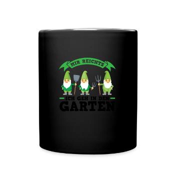 Garten Zwerge Gartenbau Geschenk - Tasse einfarbig - Schwarz - Vorne