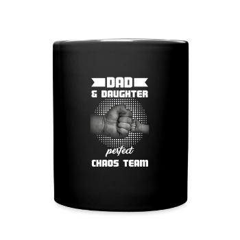 Vater & Tochter Vater & Tochter Familiengeschenk - Tasse einfarbig - Schwarz - Vorne