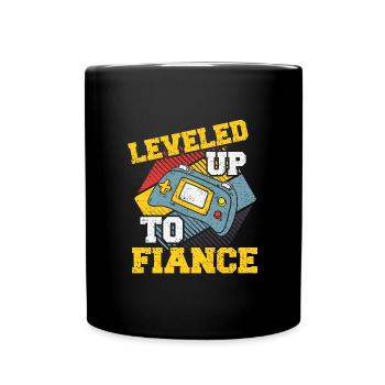 Leveled Up To Fiance - Ehe - Tasse einfarbig - Schwarz - Vorne