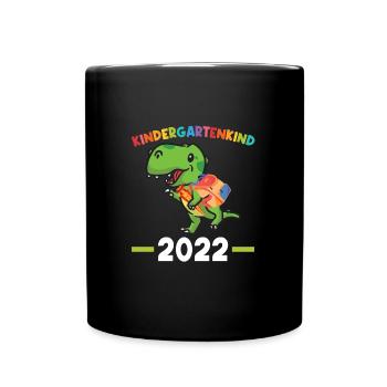 Kindergarten 2022 Dinosaurier Kita Anfänger - Tasse einfarbig - Schwarz - Vorne