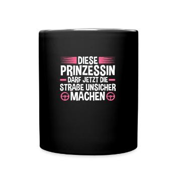 Führerschein Fahrschule Fahrschüler Geschenk - Tasse einfarbig - Schwarz - Vorne