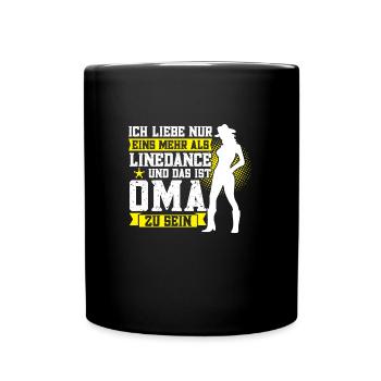 Linedance Oma Großmutter Geschenk - Tasse einfarbig - Schwarz - Vorne