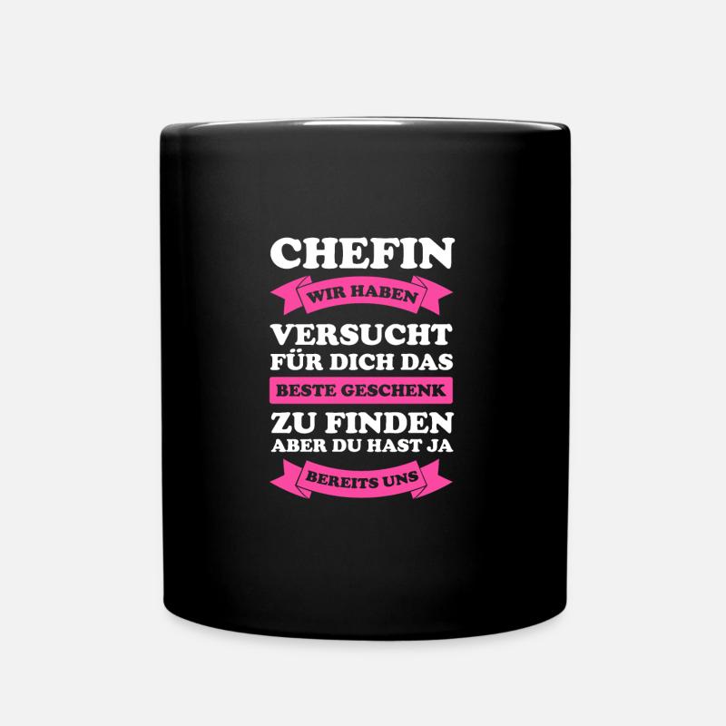 Chefin Job Leiterin Geschenk - Tasse einfarbig - Schwarz
