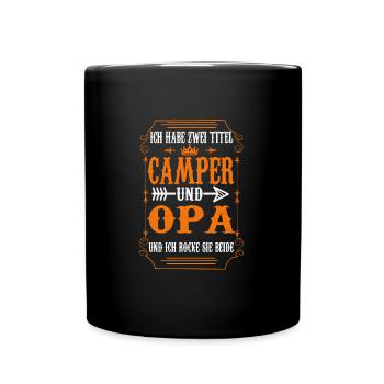 Camping Opa Campen Geschenk - Tasse einfarbig - Schwarz - Vorne