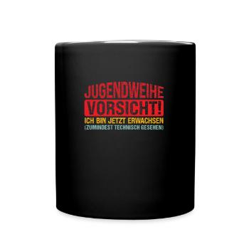 Jugendweihe Feier Jugenweihparty Geschenk - Tasse einfarbig - Schwarz - Vorne