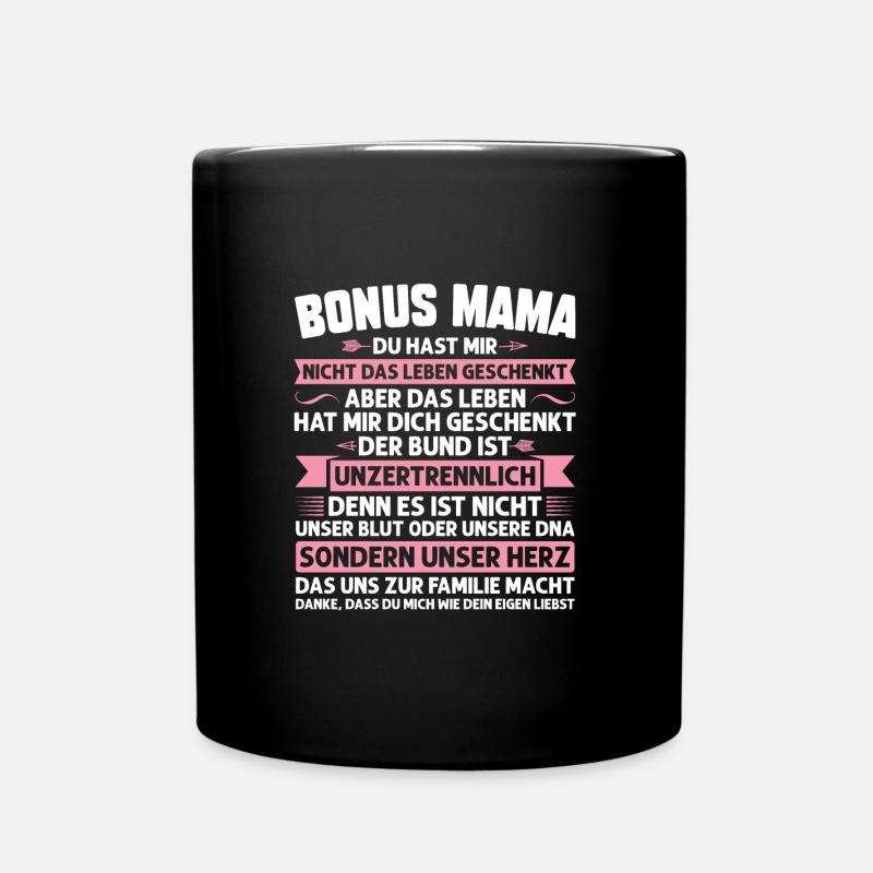 Bonus Mama Familie Stiefmutter Geschenk - Tasse einfarbig - Schwarz