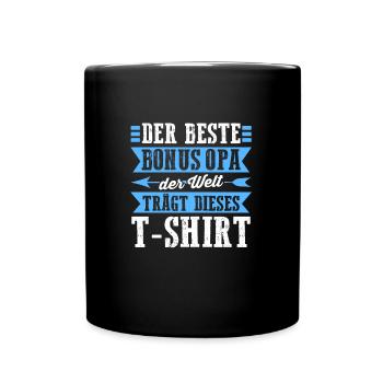 Bonus Opa Familie Stiefopa Geschenk - Tasse einfarbig - Schwarz - Vorne