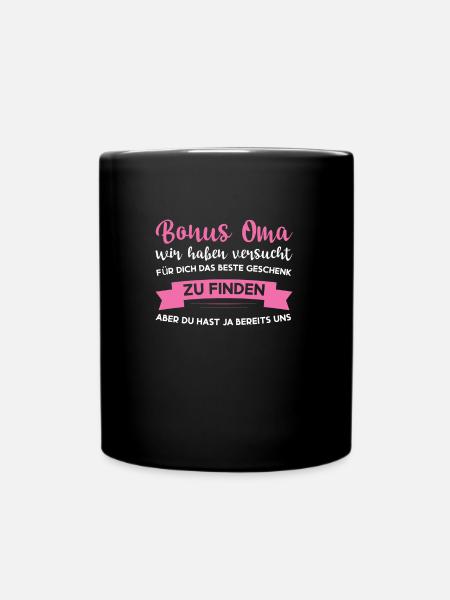 Bonus Oma Stieffamilie Stiefoma Geschenk - Tasse einfarbig - Schwarz