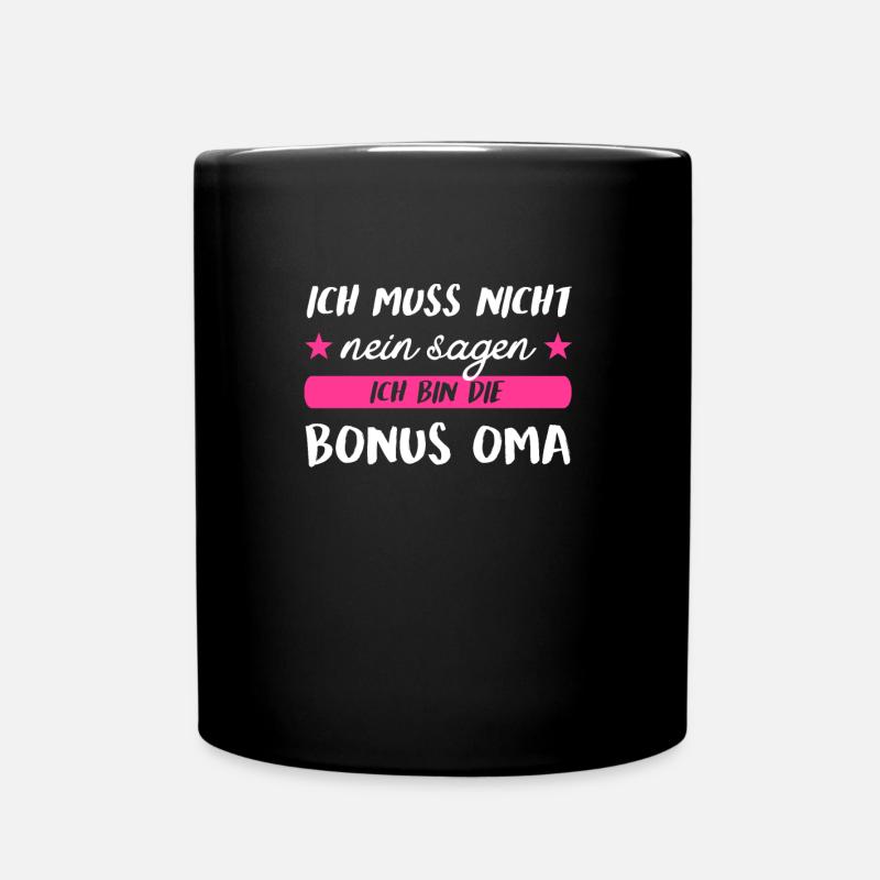 Bonus Oma Stieffamilie Stiefgroßmutter Geschenk - Tasse einfarbig - Schwarz
