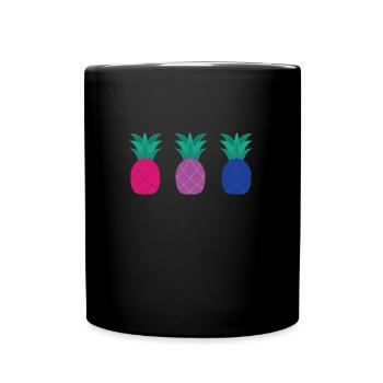 Bisexuell Ananas Bisexuell Ananas - Tasse einfarbig - Schwarz - Vorne