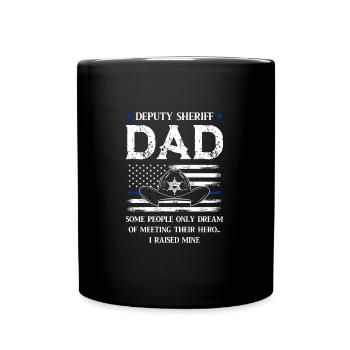 policeman policeman sheriff father gift - Full Colour Mug - black - Front